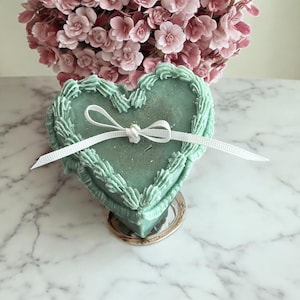 Heart Birthday Cake Candle: Hand-Poured Soy Wax Decor