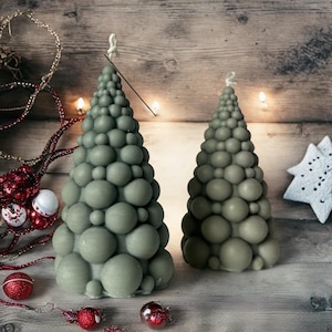 Tall Christmas Tree Candle: Handmade Soy Wax Decor