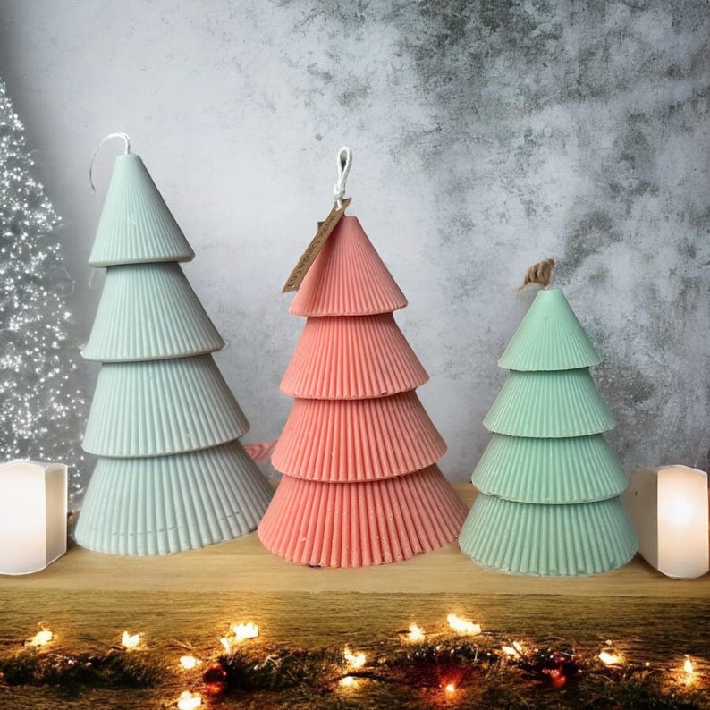 Christmas Tree Candles, Soy Wax Candle, Christmas Gift, Christmas Decor