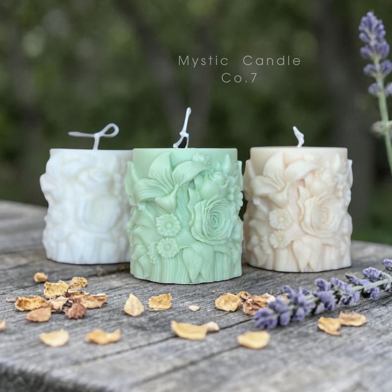 Handmade Floral Soy Wax Candle, 25-30 Hour Burn, Summer Scented Candle ...