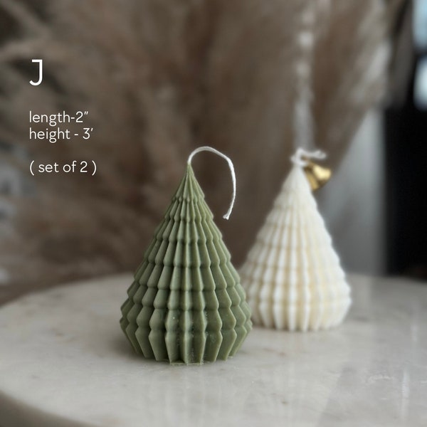 Christmas tree candles, set of 2, Small, Christmas gift, Christmas decor, soy wax candles, aroma candle, Candles for Christmas Display.