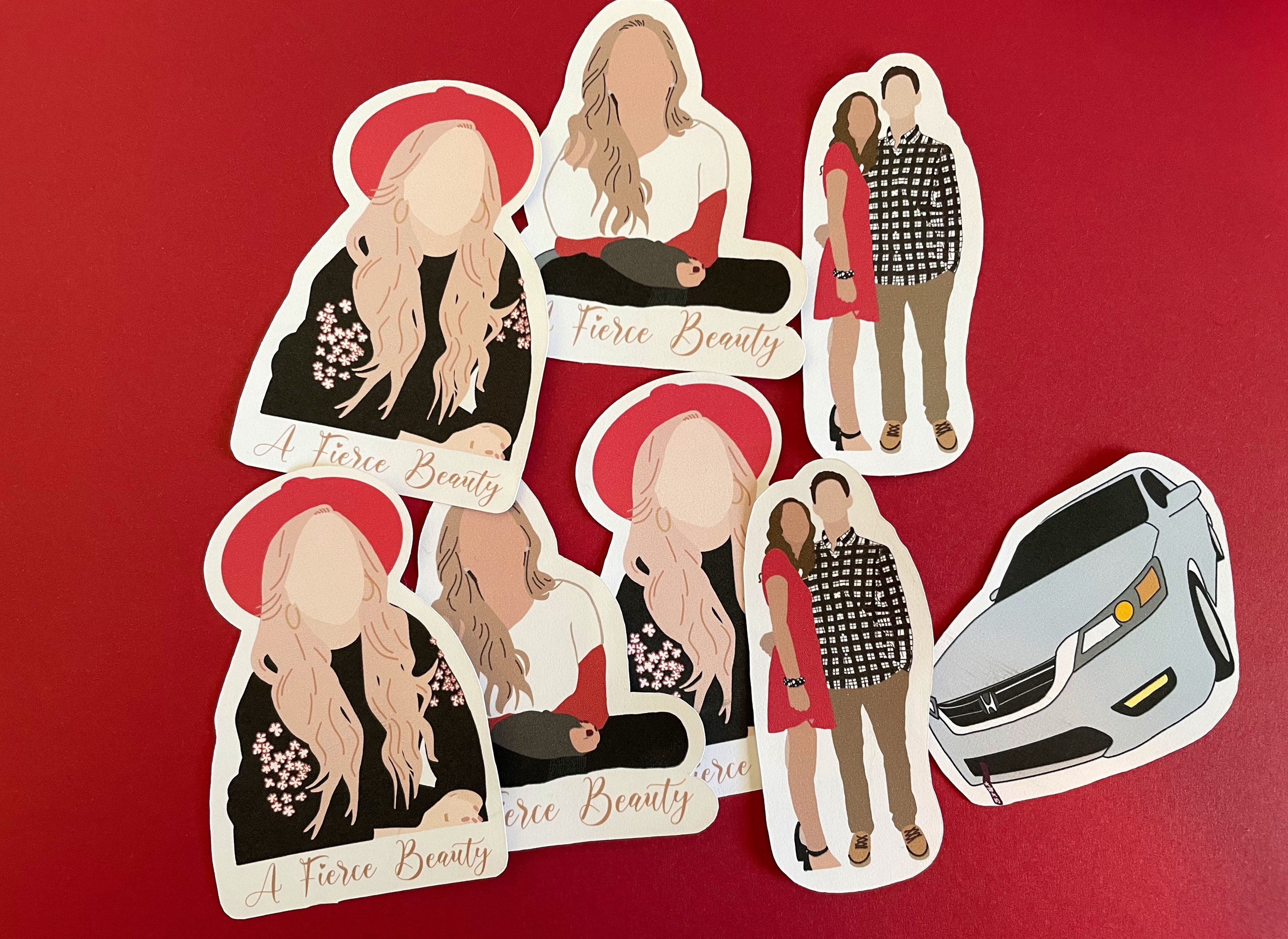 Custom Portrait Illustration Sticker Etsy