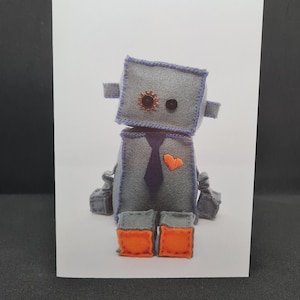 Robot intelligent avec tie blank greetings card pour toute occasion. GRATUIT ROYAUME-UNI P+ P