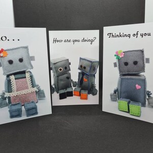 Große Wert Pack von drei leeren Roboter-Karten. Bleiben Sie in Kontakt mit Ihren Lieben.