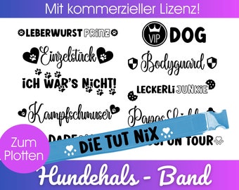 Plotterdatei Hundehalsband svg png | Plotten Hunde bundle | Plotterdatei für Hunde  | Hundehalsband Vorlage | Spruch Hund lustig