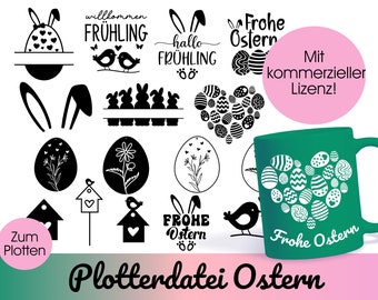 Plotterdatei OSTERN svg + png |  Deutsche Ostern Plotterdatei Bundle svg 2024 | Ostern Designs deutsch