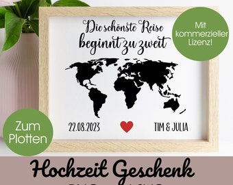 Plotterdatei HOCHZEIT png + svg | personalisiertes Geldgeschenk zur Hochzeit svg, png, | Heirat plotten