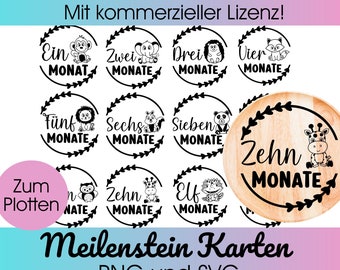 Plotterdatei BABY Meilenstein Karten svg | plotten Meilenstein Baby | Hallo Welt svg | Meilensteinkarten deutsch plotten