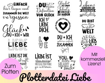 Plotterdatei LIEBE svg + png | Deutsche Liebe Zitate Plotterdatei SVG | Plotten Liebe | Plotterdatei Sprüche Liebe| Hab dich lieb svg