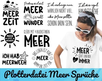 Plotterdatei MEER Sprüche svg png | Plotterdatei Maritim | Moin Svg Meer Plotterdatei Möwen, Anker | Meer Zitate svg Bundle