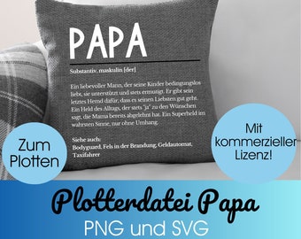 Plotterdatei PAPA Definition svg+ png | Plotterdatei Herz | Plotterdatei Vatertag Herz Worte plotten| Papa plotten |kommerzielle Lizenz