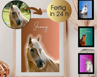 Gift horse owner | Personalized horse portrait from photo | Gift horse lover individual horse picture