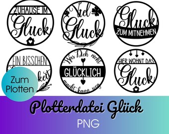 Plotterdatei GLÜCK png |Türschild Laser cut | Holz 3D Schriftzug | GLÜCK Ring png