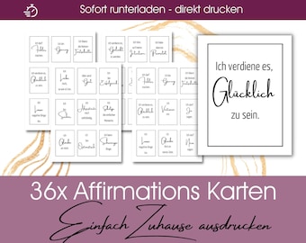 DOWNLOAD Affirmation Sprüche zum Sofort Ausdrucken | Motivationssprüche | Glaubenssätze zum Ausdrucken | Selbstbewusstsein für Frauen