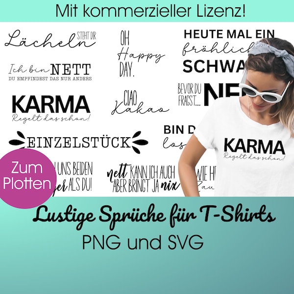 Plotterdatei LUSTIGE SPRÜCHE für Shirts png + svg |  Plotterdatei Sprüche | Plotterdatei Spruch Deutsch