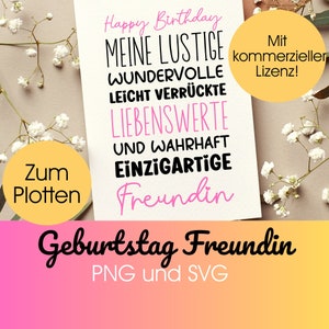 Plotterdatei FREUNDIN GEBURTSTAG svg png |Freundin Plotten GEBURTSTAG  |Freundschaftssprüche svg | Beste freundin svg