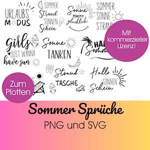 PLOTTER FILE summer vacation sayings svg + png| summer svg bundle | beach svg | German summer plot SVG| hello summer svg | saying summer