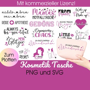 Plotterdatei KOSMETIKTASCHE svg png | Make-up Tasche SVG Bundle | Schminktasche svg | Beauty Bag svg |Schminktäschchen svg
