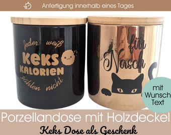 Geschenkdose mit Wunschtext| Keramikdose mit Spruch | Keks Dose für Nervennahrung| Vorratsdose für Süßigkeiten, Kaffee, Geburtstaggeschenk