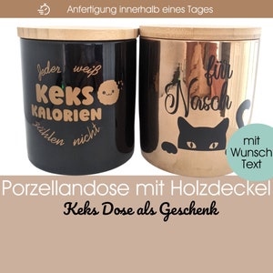 Geschenkdose mit Wunschtext Keramikdose mit Spruch Keks Dose für Nervennahrung Vorratsdose für Süßigkeiten, Kaffee, Geburtstaggeschenk Bild 1