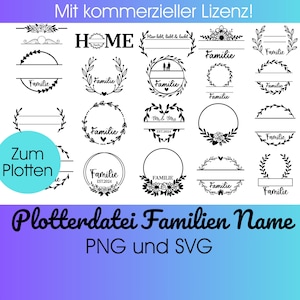 Archivo de trazador NOMBRE DE FAMILIA monograma svg paquete Alemán | Monograma svg| Familia svg ? Monograma de boda svg ? Etiqueta de nombre de familia svg