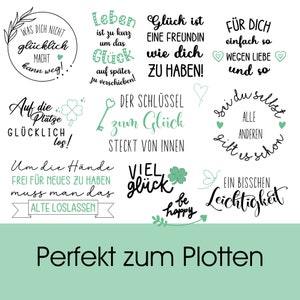 Plotterdatei GLÜCK Sprüche svg png Plotten Glück bundle