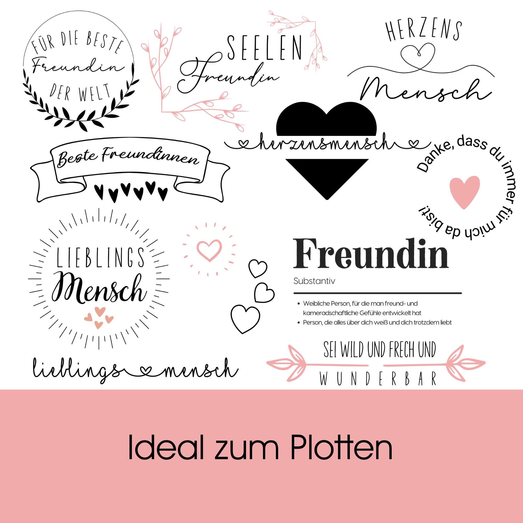 BESTE Freundin Plotterdatei svg png bundle Freunde Plotten Etsy