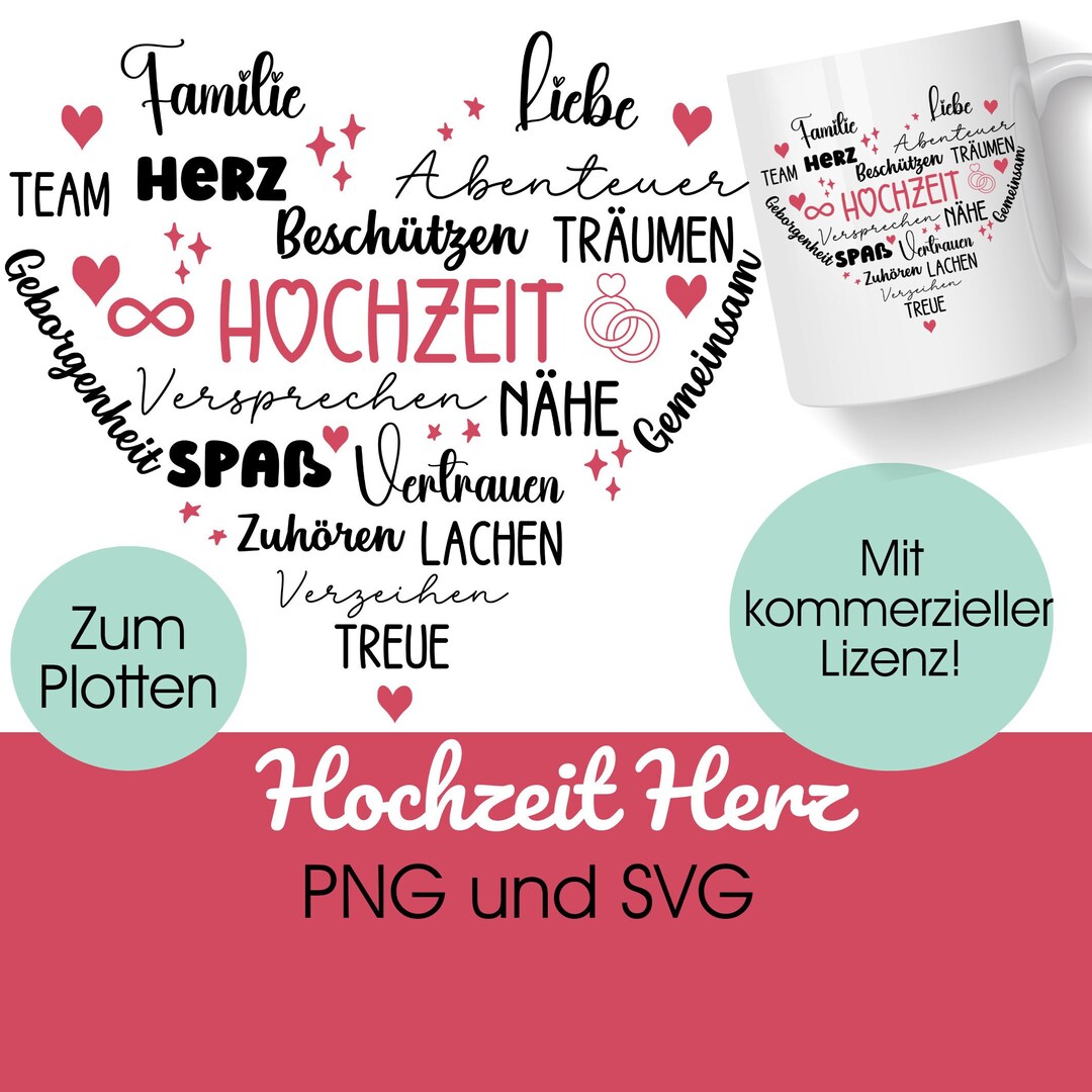 Plotterdatei Hochzeit svg png Silber Hochzeit plotten Gold Hochzeit