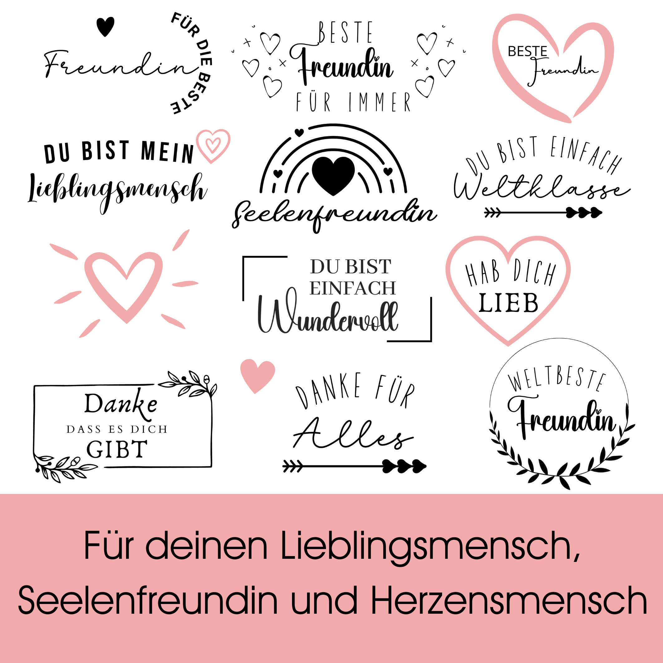 BESTE Freundin Plotterdatei svg png bundle Freunde Plotten Etsy.de