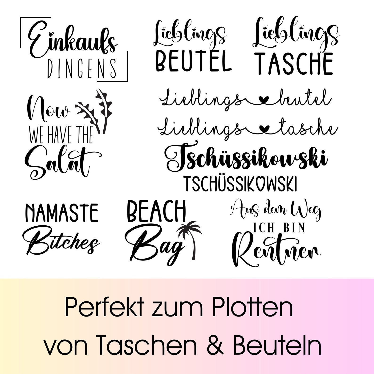 PLOTTERDATEI Sprüche für Beutel & Taschen png svg Etsy.de