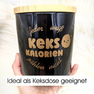 Geschenkdose mit Wunschtext Keramikdose mit Spruch Keks Dose für Nervennahrung Vorratsdose für Süßigkeiten, Kaffee, Geburtstaggeschenk Bild 3