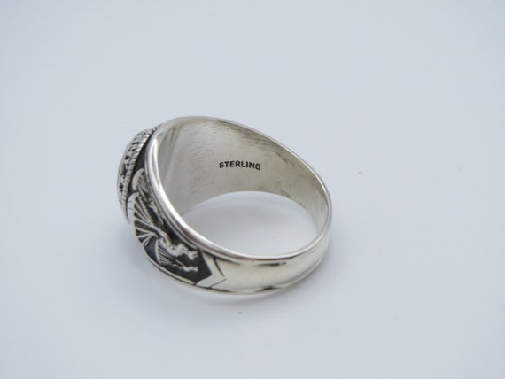 L347  , solid silver 925 ring , ussf ring , parac… - image 6