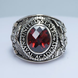 Personalized Ring  , silver 925 , New ,  USNA , 1977 , usn ring , Naval ring , class , Graduation , military ring