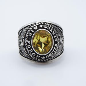 L125 , RING , Solid silver 925 , New , UNITED states air force ring , usaf ring , usaf , army  , US size: 12.25