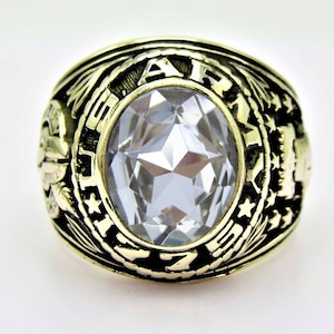 Personalized Ring , solid 925 silver w 10k gold plated , RING , new , US Army recruiter  Ring  , 1775 , Military ring , army ring