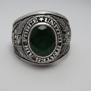 B98  ., RING , new , solid BRASS ring w silver plated, us size:  10.5  , UNITED states air force ring , usaf ring , air force ring