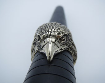 Handcrafted Sterling Silver Eagle Ring, Personalized Artisan Jewelry
