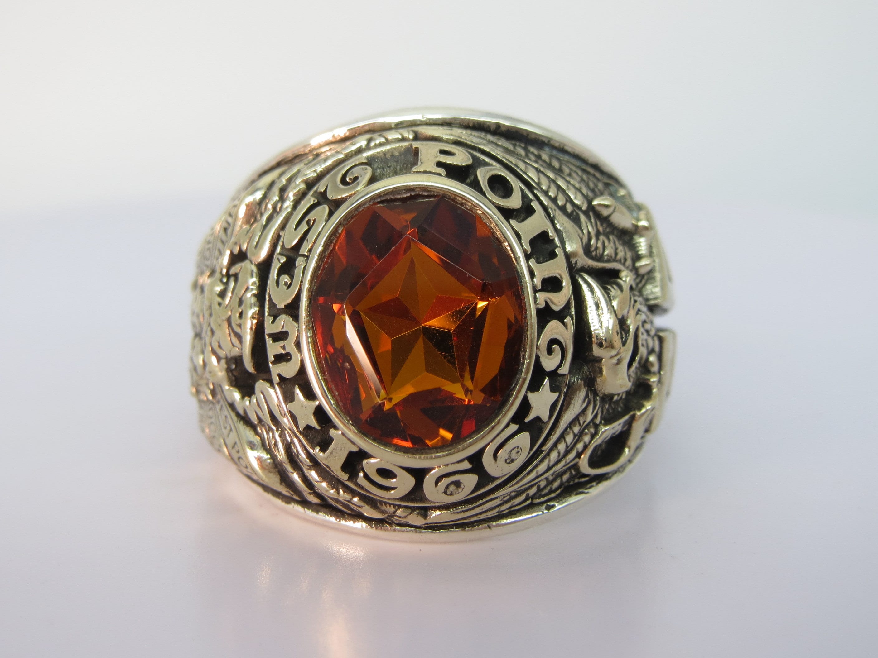 Personalized Ring , in USA , solid silver 925 W 10K gold plated ,  RING , new , USMA , Military Academy West point Ring , 1966 , class ring
