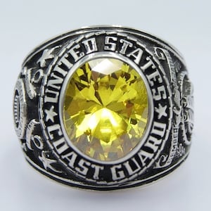 Personalized Ring , handcrafted ring , in USA , Us Coast Guard RING , uscg ring , silver 925 , RING , new , military Ring , army ring