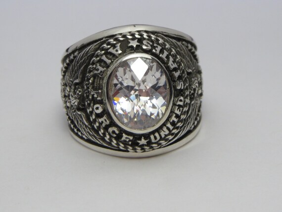 アメリカ空軍 ホワイトゴールドメッキ GP アーミー ミリタリーリング