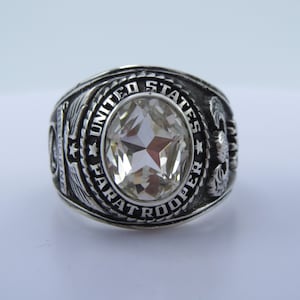 Personalized Ring ,  IN USA , silver 925 , RING , New , Airborne Division , all the way ,  U.S Paratrooper , airborne ring , military , army