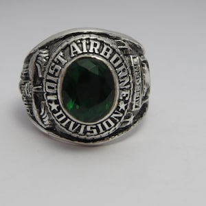 B37 ., RING , new , solid BRASS ring w silver plated, us size: 9.75 , US paratroopers  , 101st Airborne Division Ring , air assault , 101st