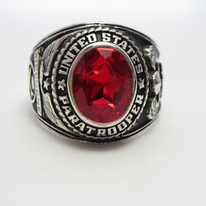 Personalized Ring ,  IN USA , silver 925 , RING , New , Paratrooper , Airborne Division , all the way , America&#39;s Guard Of Honor , army ring