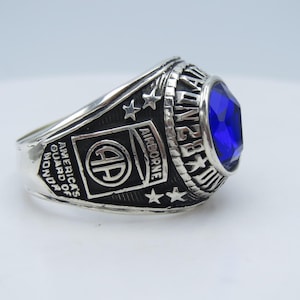 US Army 82nd  Airborne Sterling Silver Ring , Personalized  , handcrafted ring