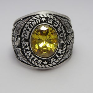 B103 ., RING , new , solid BRASS ring w silver plated, us size:  9.25  , UNITED states air force ring , usaf ring , air force ring