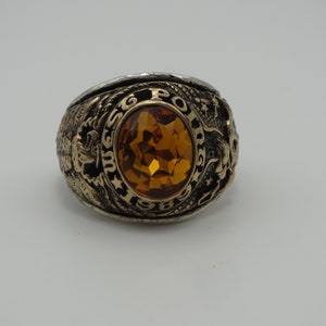 L307, bague Academy, 1989, westpoint, USMA, argent massif 925 plaqué 10 carats, taille US 11,5