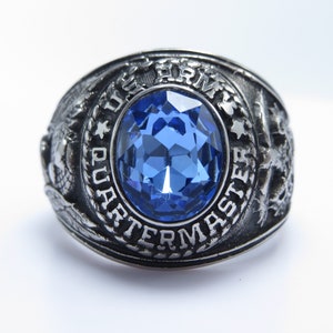 Personalized Ring , silver 925 ,  RING , new ,  US army ,  quatermaster , army ring , military ring , The united states ,