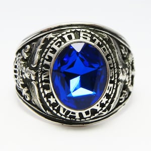 Personalized Ring , in USA , silver 925 , US Navy , USN ,  Navy ring , new , Graduation , class ring ,  retirement , retired