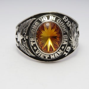 Personalized Ring , in USA , silver 925 ,  RING , new ,  Vietnam ARVN ranger Ring , 1968  , school  ring  , military school ring , war ring