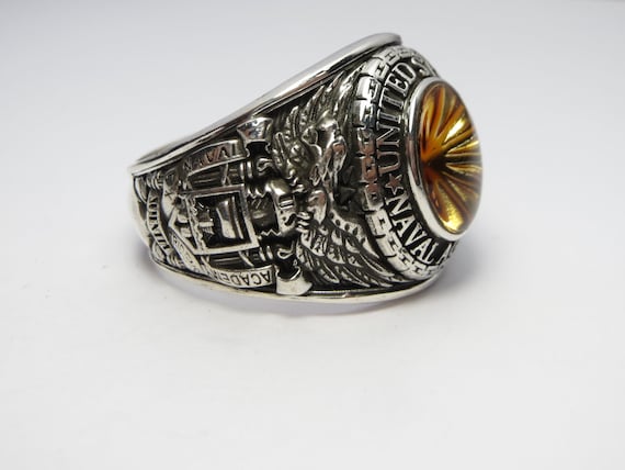 Personalized US Naval Academy Ring, Sterling Silver 925, 1970 - Etsy